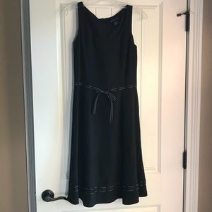 Ann Taylor Dress 100% Silk LBD Classic Ribbon Trim